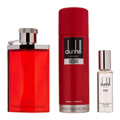 DUNHILL DESIRE RED MAN EDT 100ML+30ML EDT+195ML B/S (3PCS SET)