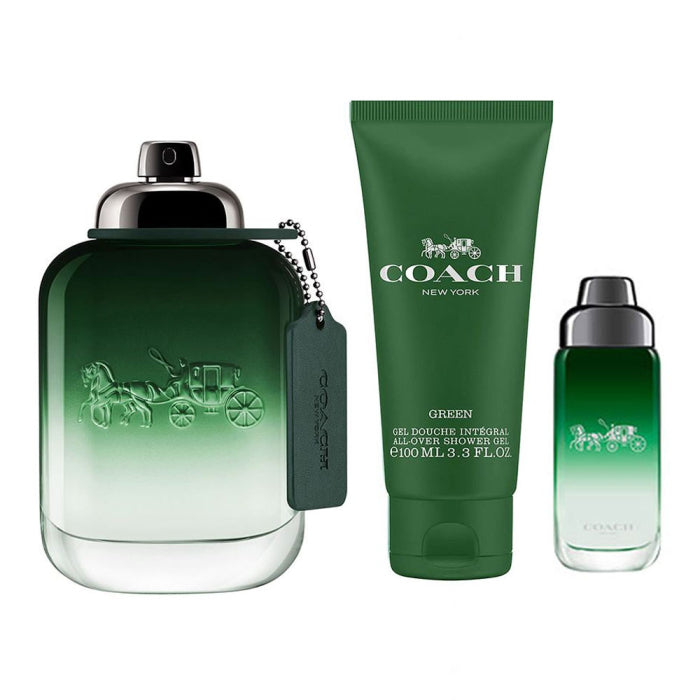 COACH GREEN MAN EDT 100ML +EDT 15ML+100ML S/G (3PCS SET)