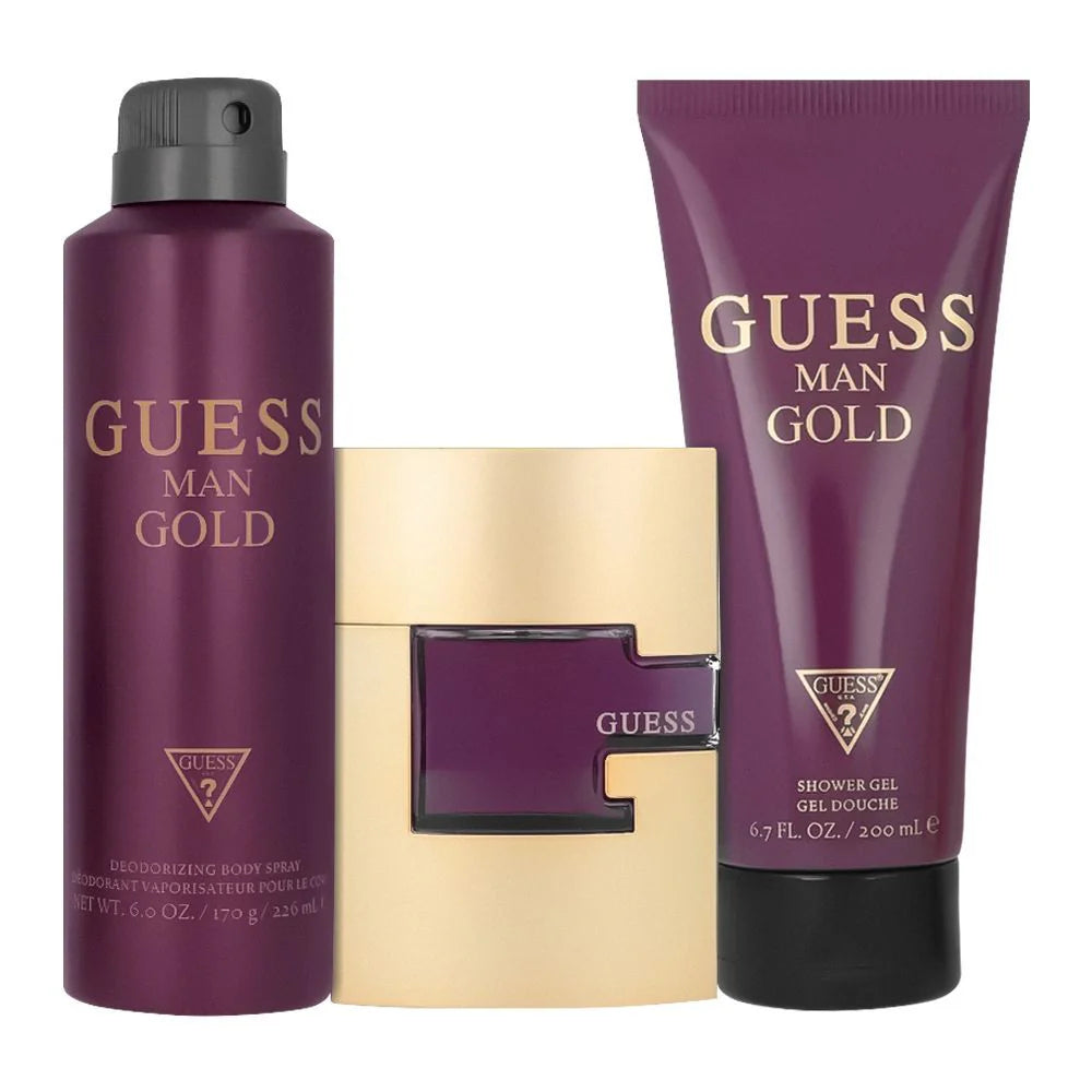 GUESS GOLD MAN EDT 75ML+200ML SG+226ML B/S (3PCS SET)