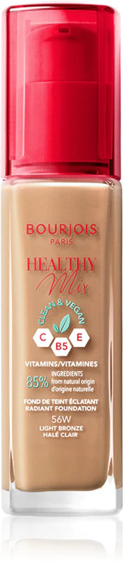 BOURJOIS -HEALTHY MIX  ANTI FATIGUE FOUNDATION 56 LIGHT TAN/ BRONZE