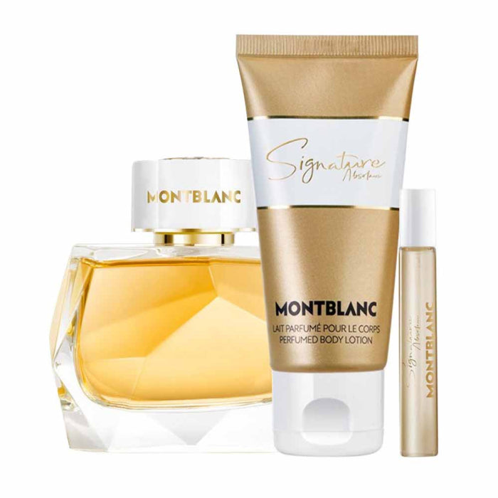 M/B SIGNATURE ABSOLUE LADY EDP 90ML+EDP 7.5ML+100ML B/L  (3PCS SET) NEW