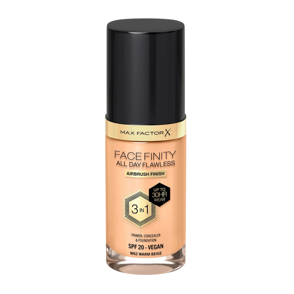 MF FACE FINITY 3-IN-1 FOUNDATION WARM BEIGE W62