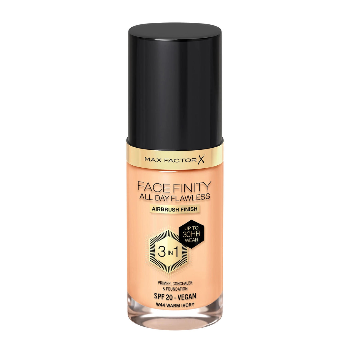 MF FACE FINITY 3-IN-1 FOUNDATION WARM IVORY W44