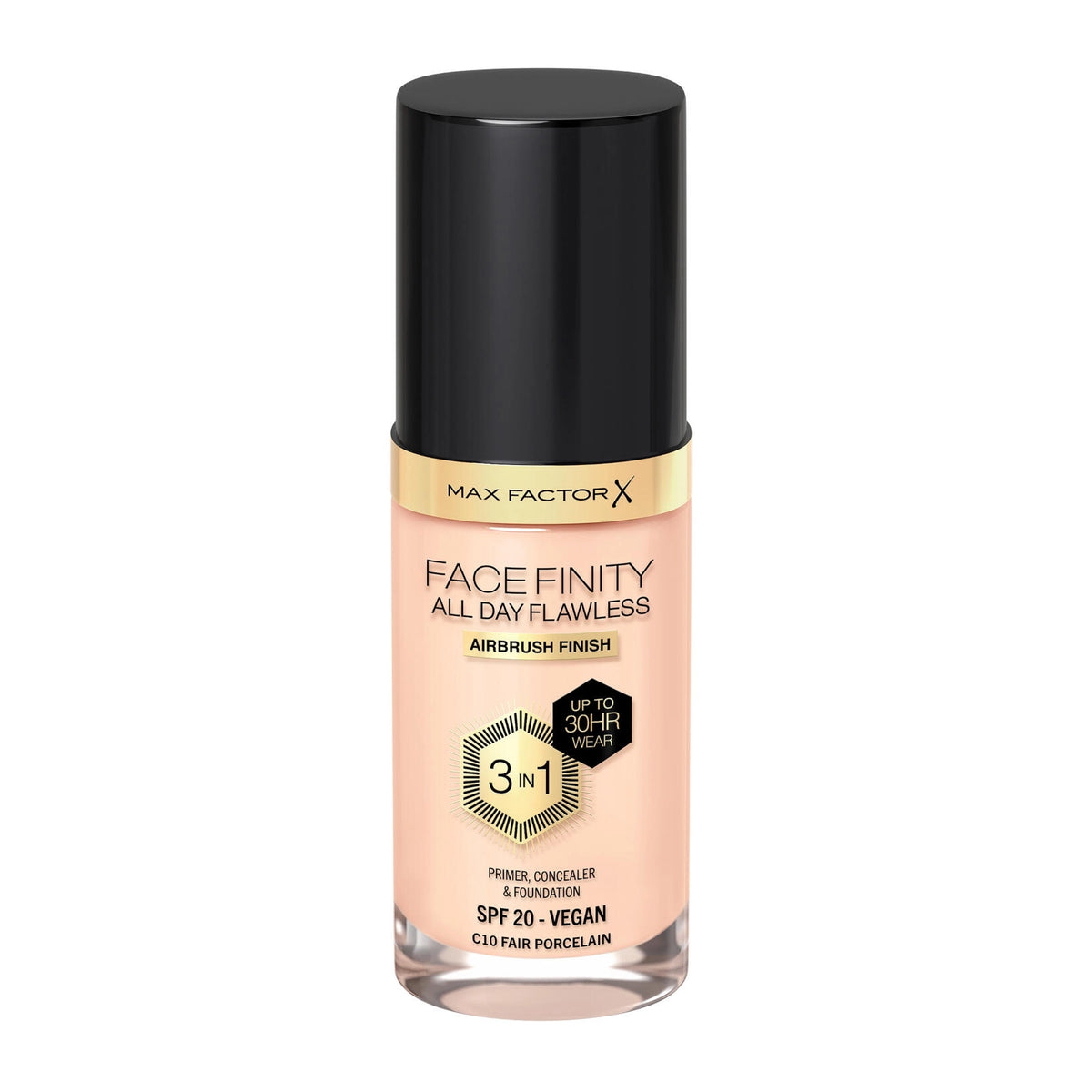 MF FACE FINITY 3-IN-1 FOUNDATION FAIR PORCELAIN C10